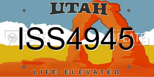 ISS4945 Utah License Plate