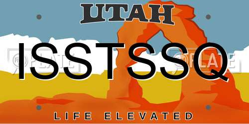 ISSTSSQ Utah License Plate