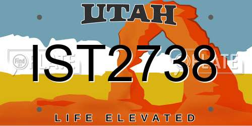 IST2738 Utah License Plate