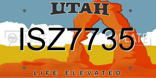 ISZ7735 Utah License Plate