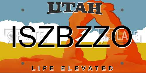 ISZBZZO Utah License Plate