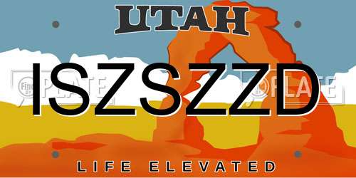 ISZSZZD Utah License Plate