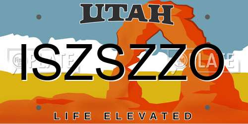 ISZSZZO Utah License Plate