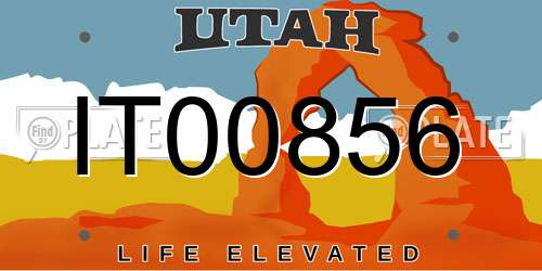 IT00856 Utah License Plate