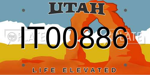 IT00886 Utah License Plate