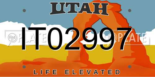 IT02997 Utah License Plate