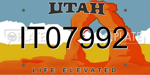 IT07992 Utah License Plate