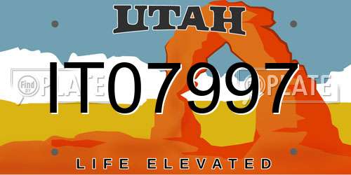IT07997 Utah License Plate