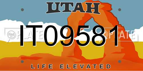 IT09581 Utah License Plate