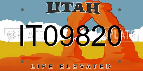 IT09820 Utah License Plate