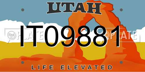 IT09881 Utah License Plate