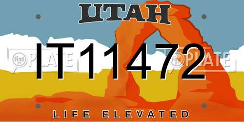 IT11472 Utah License Plate