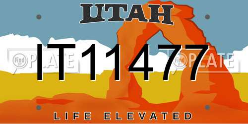 IT11477 Utah License Plate