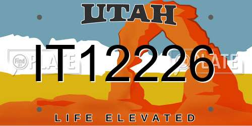 IT12226 Utah License Plate