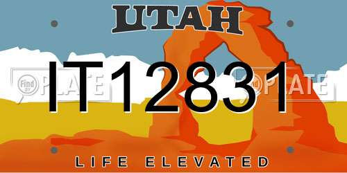 IT12831 Utah License Plate