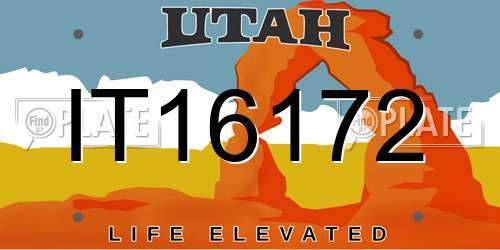 IT16172 Utah License Plate