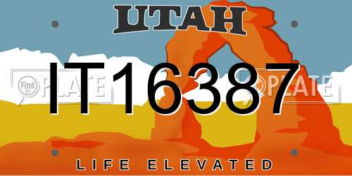 IT16387 Utah License Plate