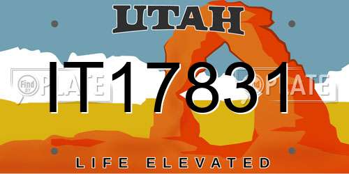 IT17831 Utah License Plate