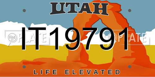 IT19791 Utah License Plate
