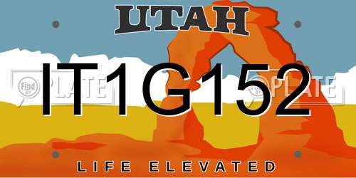 IT1G152 Utah License Plate