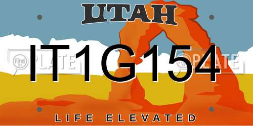 IT1G154 Utah License Plate