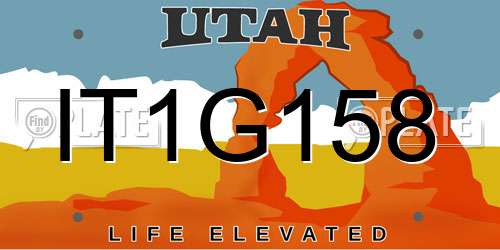 IT1G158 Utah License Plate
