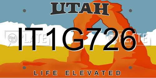 IT1G726 Utah License Plate