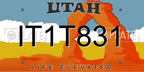 IT1T831 Utah License Plate
