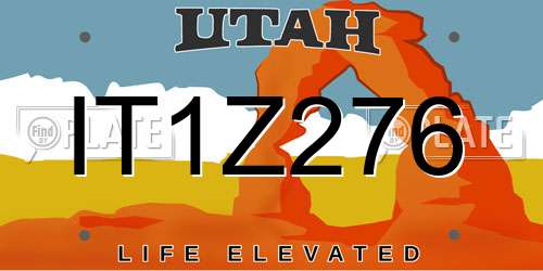 IT1Z276 Utah License Plate