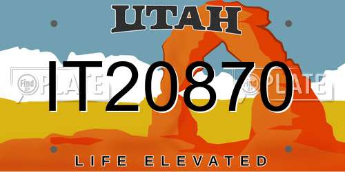 IT20870 Utah License Plate