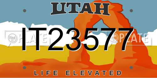 IT23577 Utah License Plate