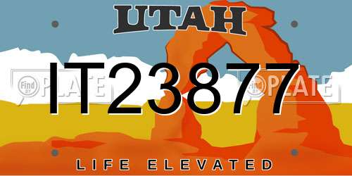 IT23877 Utah License Plate