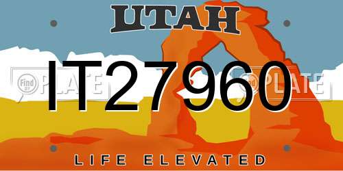 IT27960 Utah License Plate