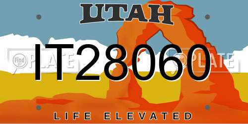 IT28060 Utah License Plate