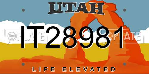 IT28981 Utah License Plate
