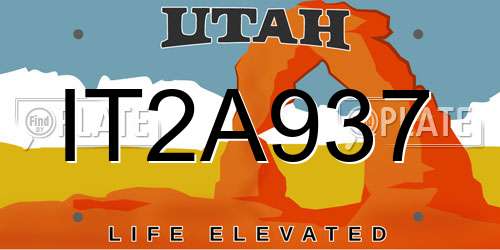IT2A937 Utah License Plate