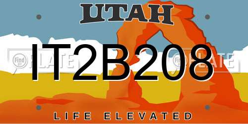 IT2B208 Utah License Plate
