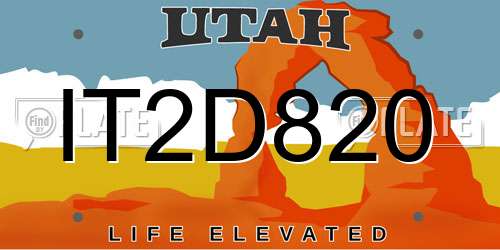 IT2D820 Utah License Plate