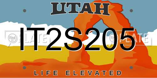 IT2S205 Utah License Plate
