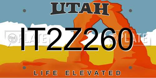 IT2Z260 Utah License Plate