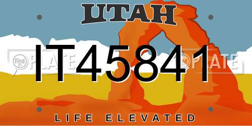 IT45841 Utah License Plate