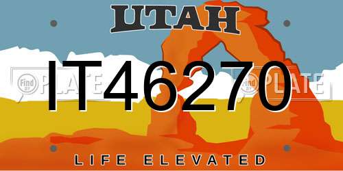IT46270 Utah License Plate