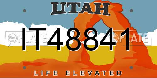 IT48841 Utah License Plate