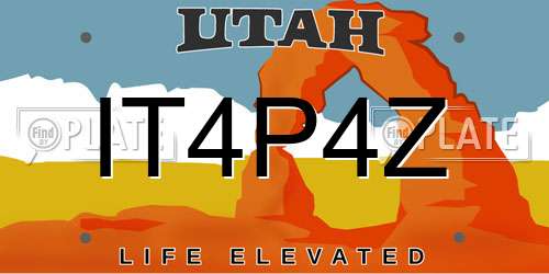 IT4P4Z Utah License Plate