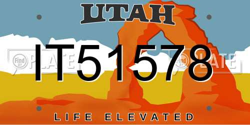 IT51578 Utah License Plate