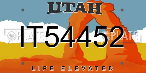 IT54452 Utah License Plate