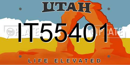 IT55401 Utah License Plate