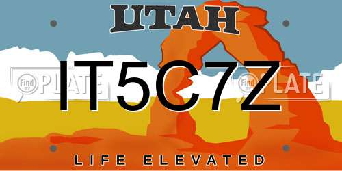 IT5C7Z Utah License Plate