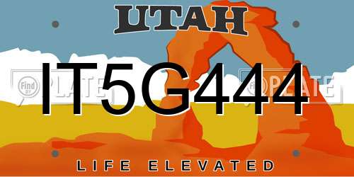 IT5G444 Utah License Plate
