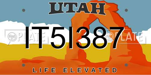 IT5I387 Utah License Plate
